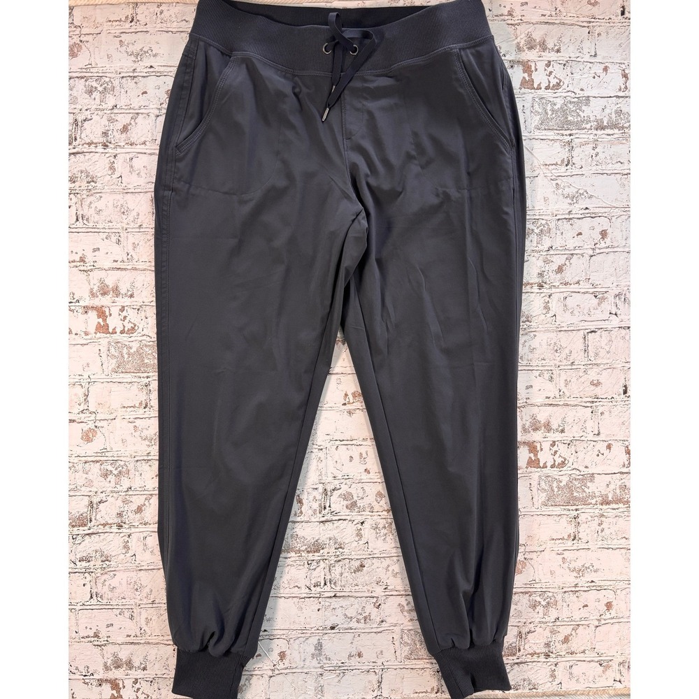 Athleta Lined City Jogger Pants‎ Womens 0 Dark Gray Hiking Travel Ribbed Cuff